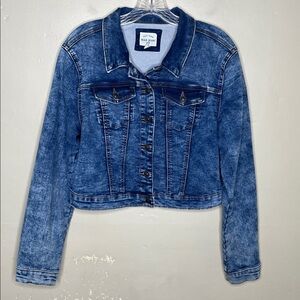 WAX JEAN Jean Jacket Acid Wash Trucker Stretchy Medium